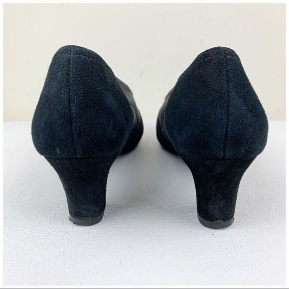 ‎Ros Hommerson Harper Suede/Neoprene Black Heels Pumps - Picture 9 of 16